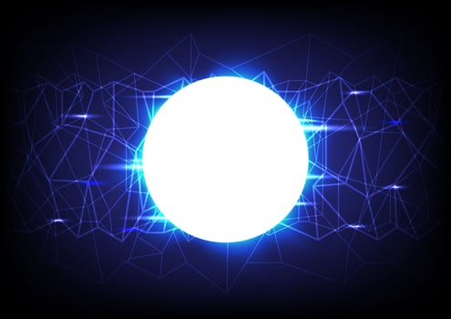 Abstract polygon for network and digital technology background. blue vector background.
