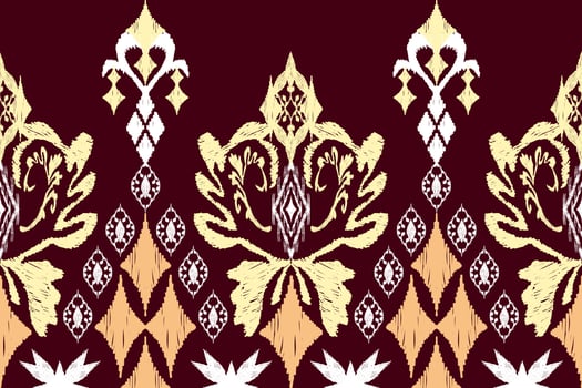 Ethnic Figure aztec embroidery style. Geometric ikat oriental traditional art pattern.Design for ethnic background,wallpaper,fashion,clothing,wrapping,fabric,element,sarong,graphic,vector illustration vector