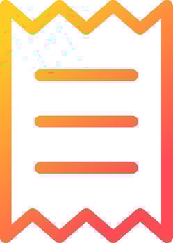 Get receipt for purchase pixel perfect gradient linear ui icon. Payment information. Online market. Line color user interface symbol. Modern style pictogram. Vector isolated outline illustration