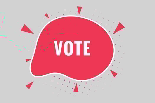 Vote Button. Speech Bubble, Banner Label Vote vector
