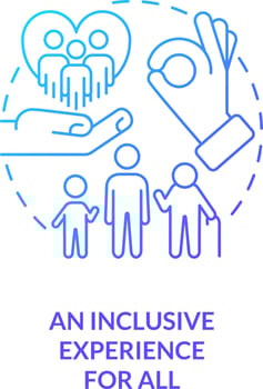 Inclusive experience for all blue gradient concept icon. Increase guest satisfaction in hotels abstract idea thin line illustration. Accommodation. Isolated outline drawing vector