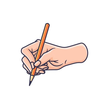 Premium quality vector pose 12 of hand holding pen and pencil doodle hand drawing art style