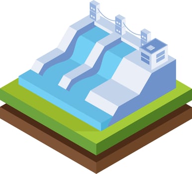 Hydroelectric  power plant vector