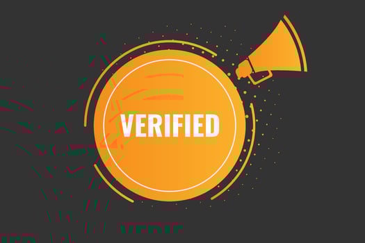 Verified Button. Speech Bubble, Banner Label Verified vector