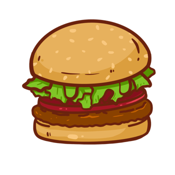 Illustration of fast food burger. png