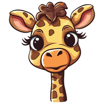 Cute cartoon giraffe design png