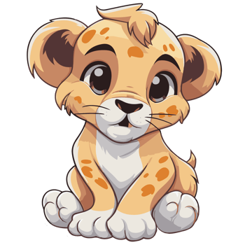 Cute lion baby sitting png