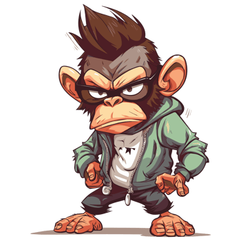 Monkey in hiphop style png