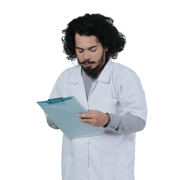asian male scientist expression holding file png