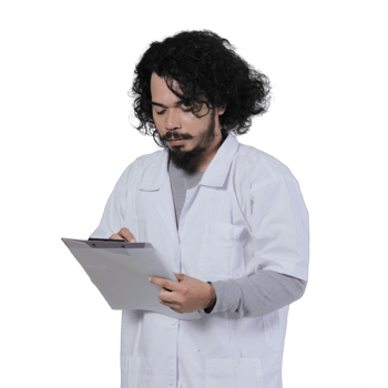 asian male scientist expression holding file png