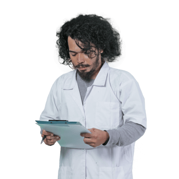 asian male scientist expression holding file png