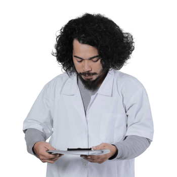asian male scientist expression holding file png