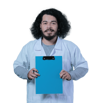 asian male scientist expression holding file png