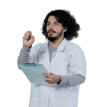 asian male scientist expression holding file png