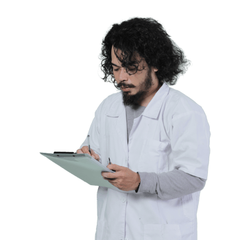 asian male scientist expression holding file png