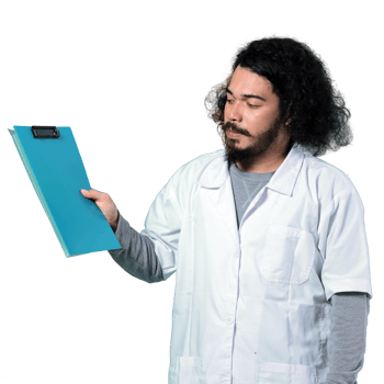 asian male scientist expression holding file png