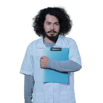 asian male scientist expression holding file png