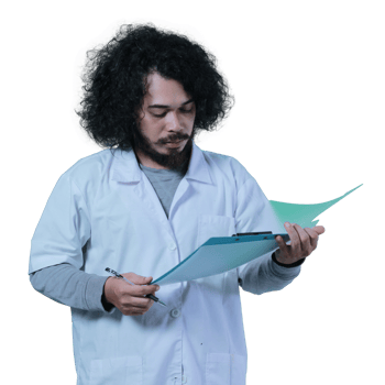 asian male scientist expression holding file png