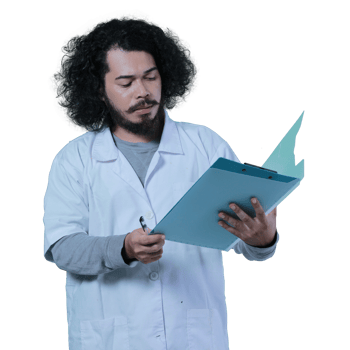 asian male scientist expression holding file png