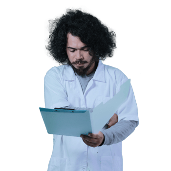 asian male scientist expression holding file png