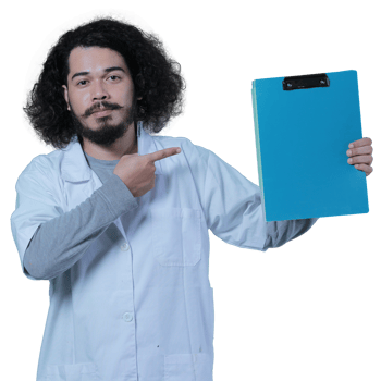 asian male scientist expression holding file png