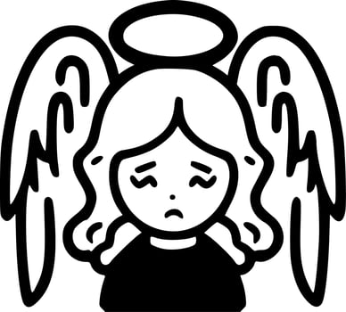 Angel, Minimalist and Simple Silhouette - Vector illustration