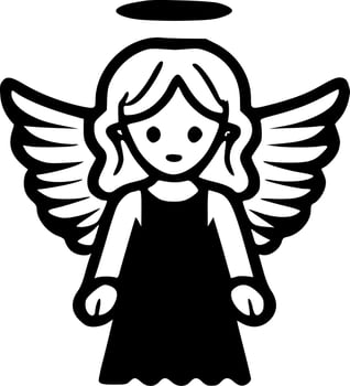 Angel, Minimalist and Simple Silhouette - Vector illustration