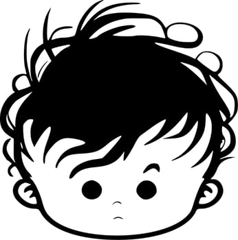 Baby, Black and White Vector illustration