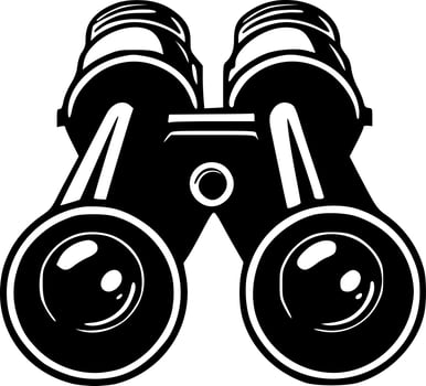 Binoculars - Black and White Isolated Icon - Vector illustration