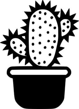 Cactus, Minimalist and Simple Silhouette - Vector illustration