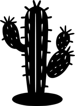 Cactus, Minimalist and Simple Silhouette - Vector illustration