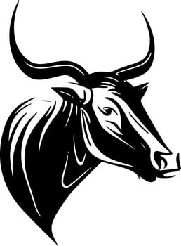 Cow, Black and White Vector illustration