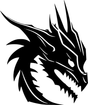 Dragons, Minimalist and Simple Silhouette - Vector illustration