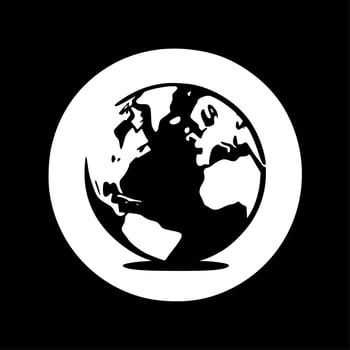 Earth, Minimalist and Simple Silhouette - Vector illustration