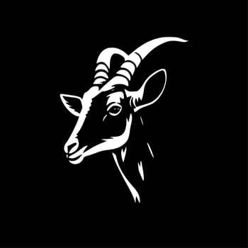 Goat, Black and White Vector illustration