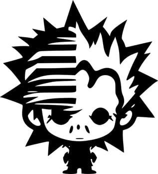 Horror - Black and White Isolated Icon - Vector illustration