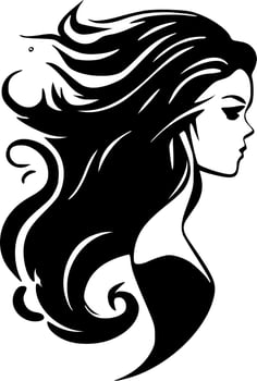 Mermaid - Minimalist and Flat Logo - Vector illustration