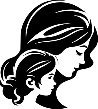 Mother - Black and White Isolated Icon - Vector illustration