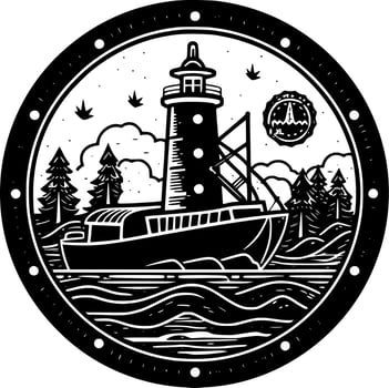 Nautical, Minimalist and Simple Silhouette - Vector illustration
