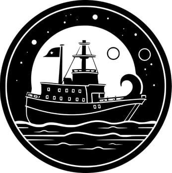 Nautical, Minimalist and Simple Silhouette - Vector illustration