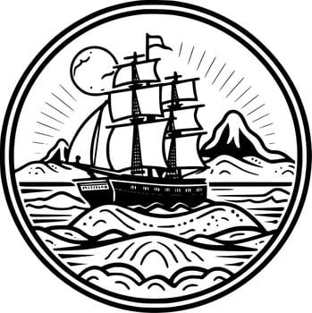 Nautical - Minimalist and Flat Logo - Vector illustration