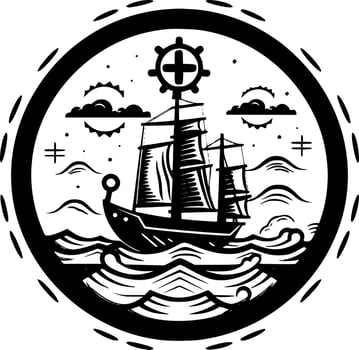 Nautical, Minimalist and Simple Silhouette - Vector illustration