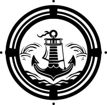 Nautical, Minimalist and Simple Silhouette - Vector illustration