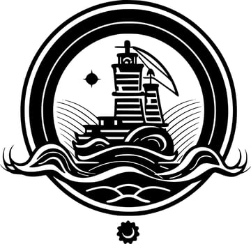 Nautical, Minimalist and Simple Silhouette - Vector illustration