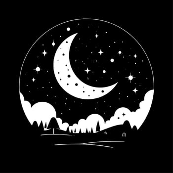 Night Sky, Minimalist and Simple Silhouette - Vector illustration