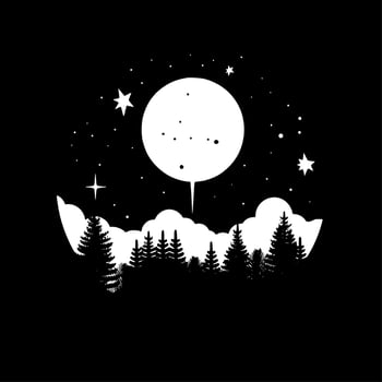 Night Sky - Minimalist and Flat Logo - Vector illustration