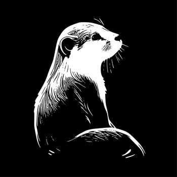 Otter - Minimalist and Flat Logo - Vector illustration