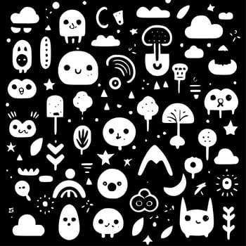 Pattern - Black and White Isolated Icon - Vector illustration