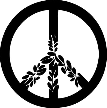 Peace, Black and White Vector illustration