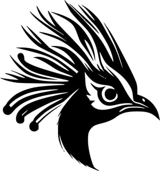 Peacock, Black and White Vector illustration